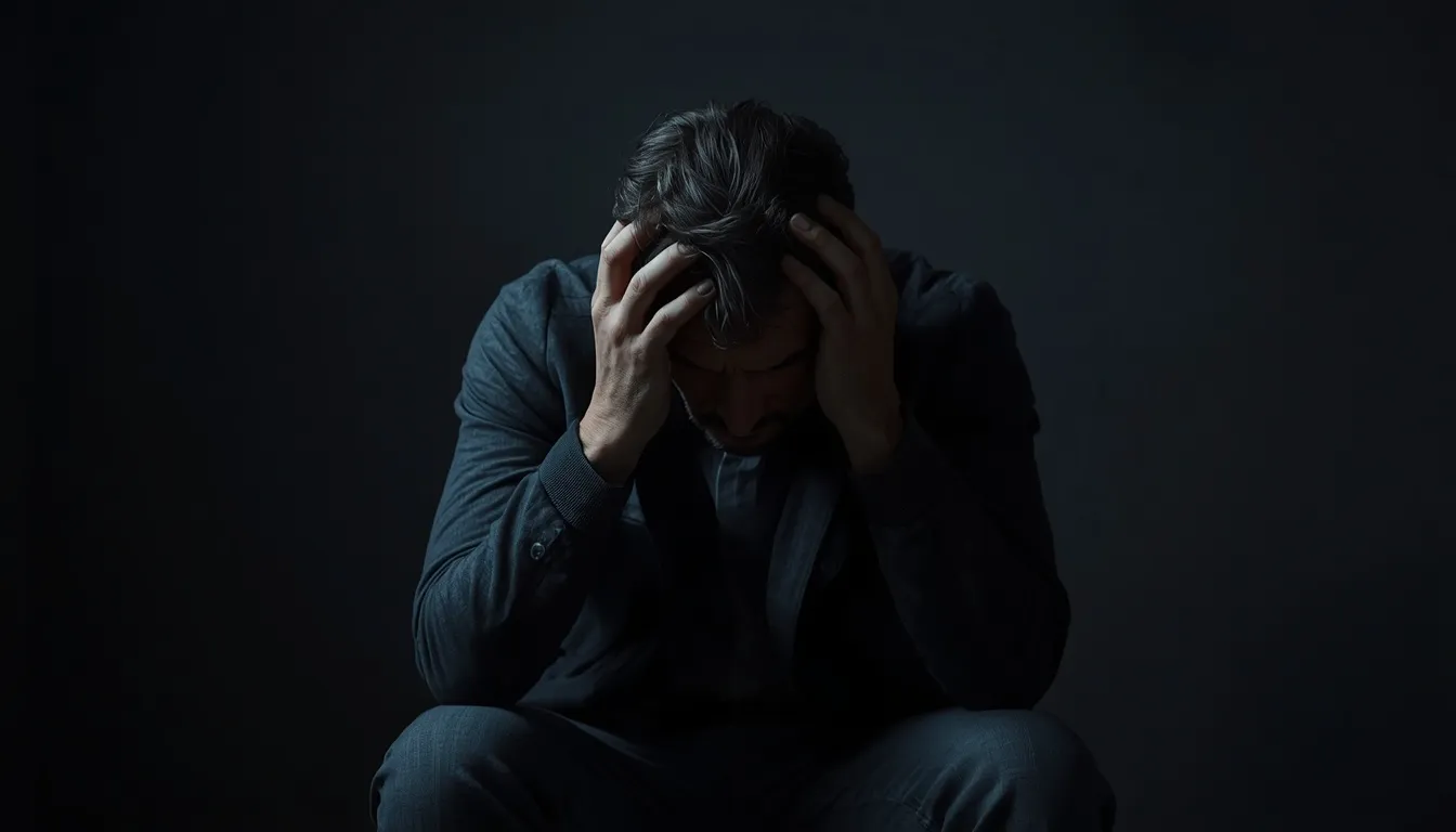 Man experiencing severe anxiety