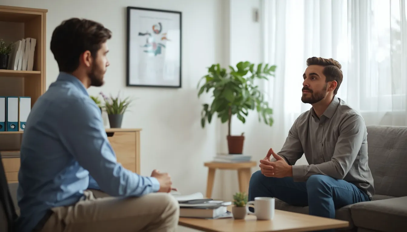 Therapist conducting a CBT session