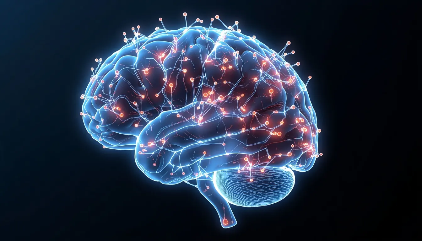 Brain chemistry showing GABA and glutamate