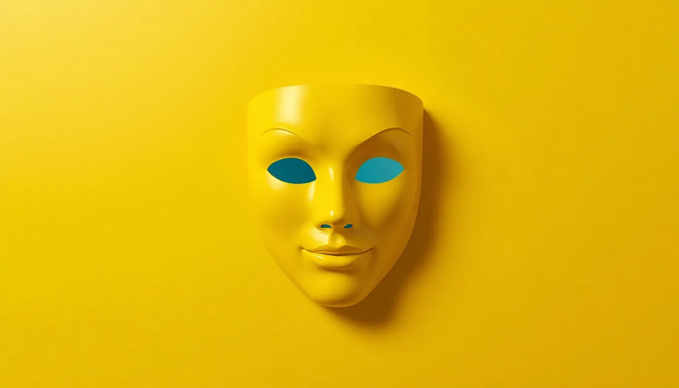 Conceptual art of smiling depression and emotional masks