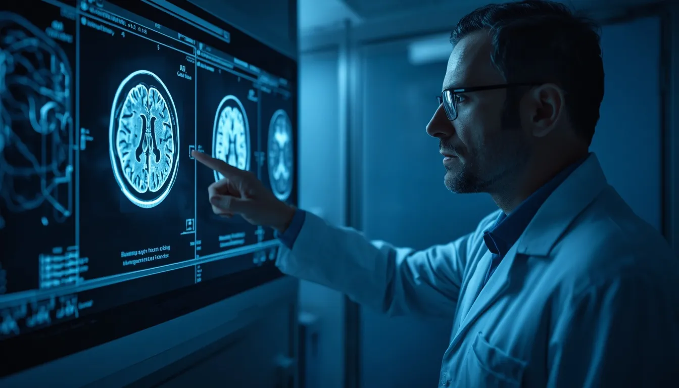 Doctor examining brain MRI for ASPD