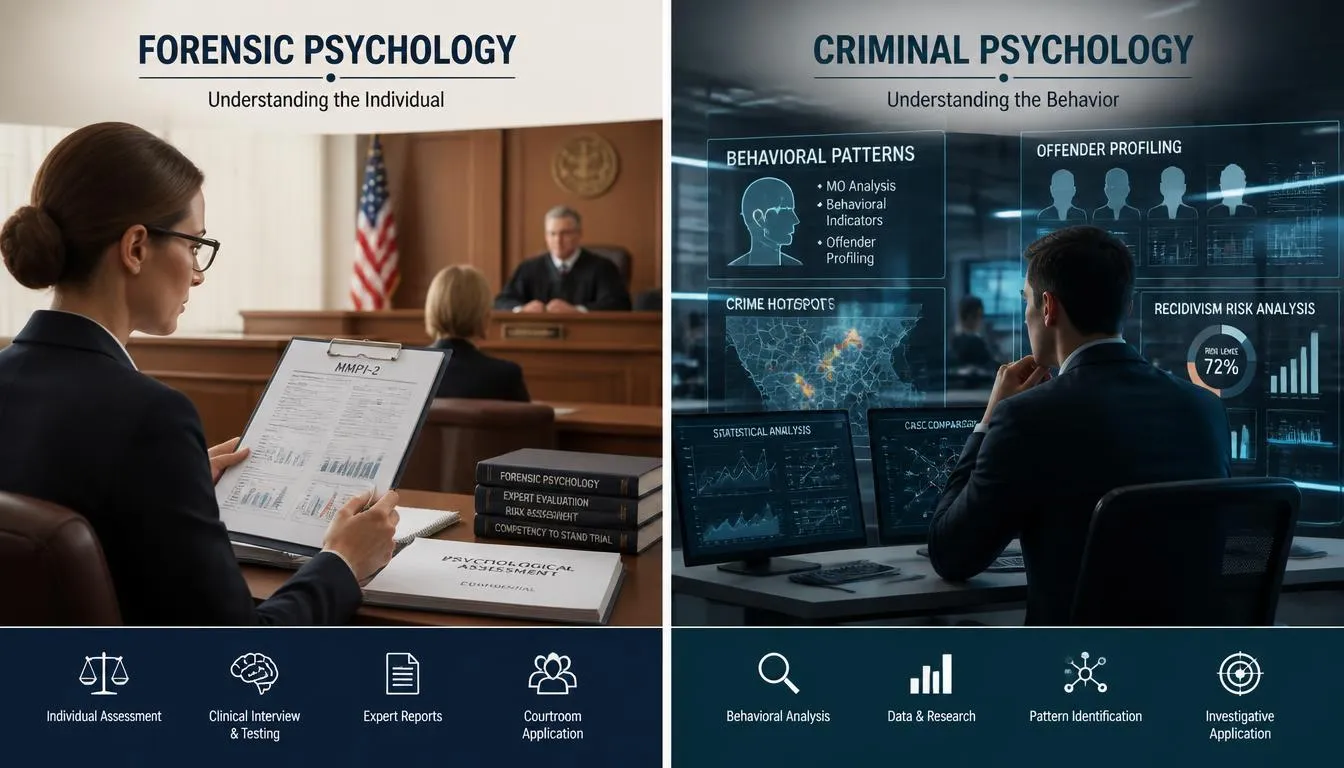 Forensic versus criminal psychology comparison