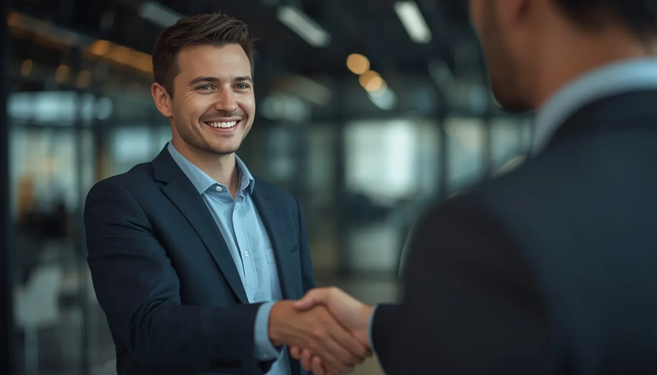 Manipulative man faking a charming smile