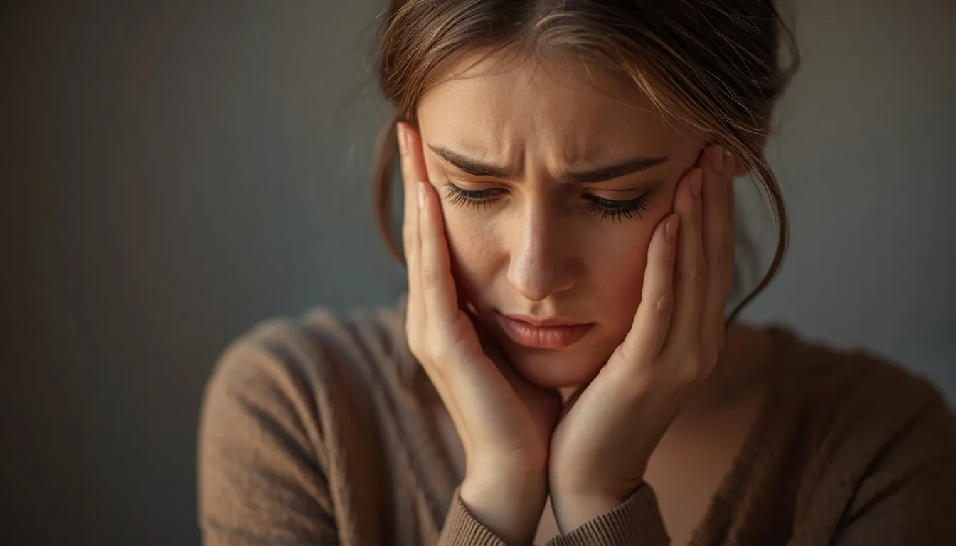 Woman struggling with skin picking disorder