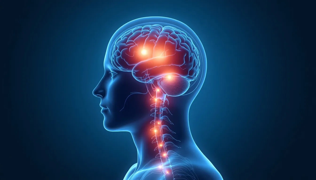 Brain anatomy showing the stress response