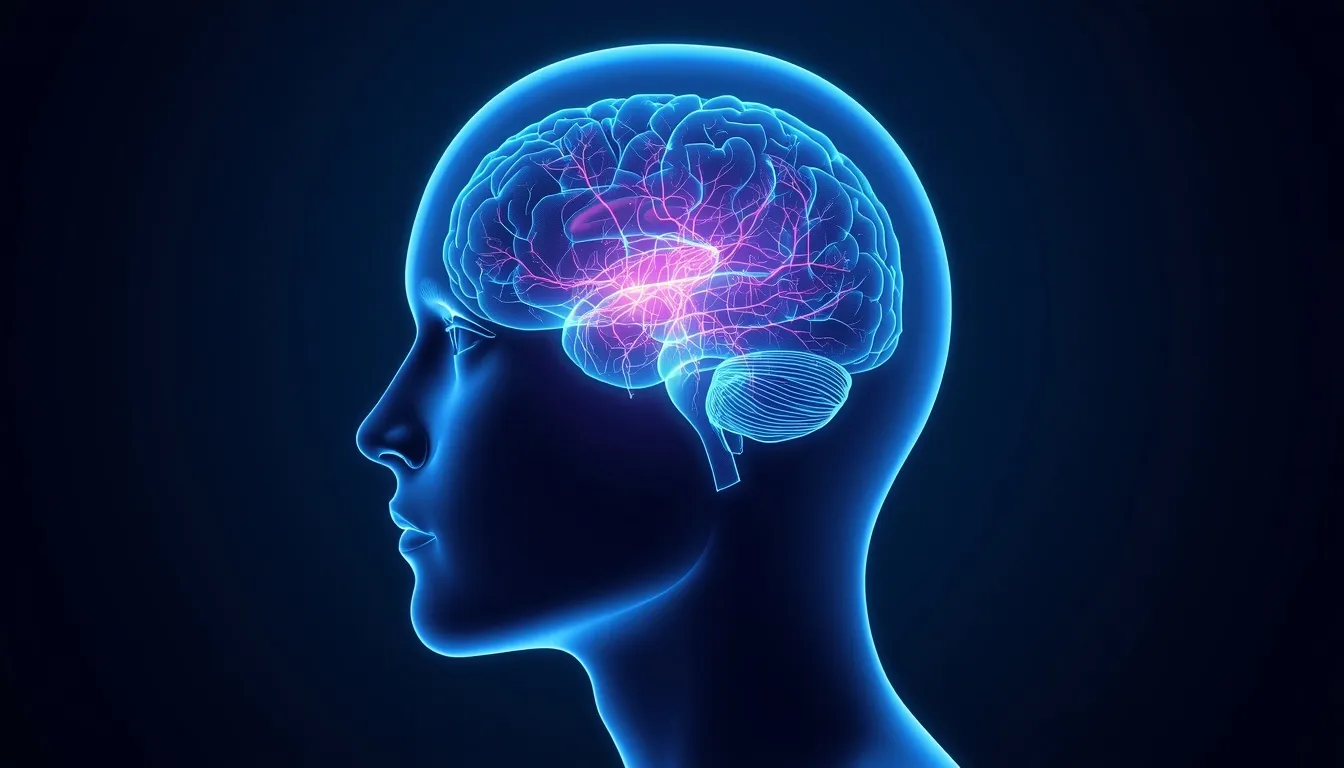 Brain diagram highlighting GAD neurobiology