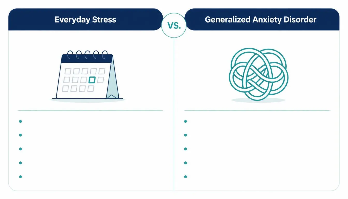 Chart comparing normal stress to GAD symptoms