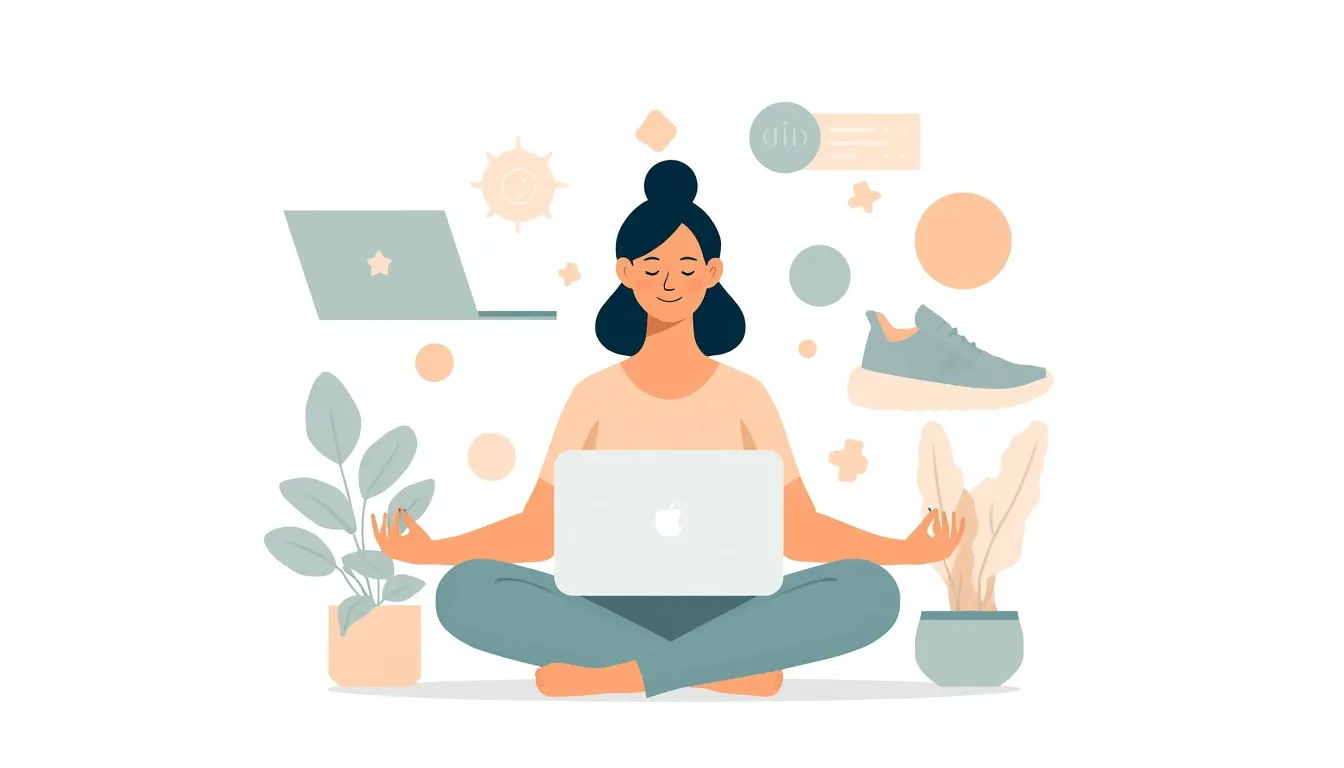 Balanced lifestyle abstract illustration