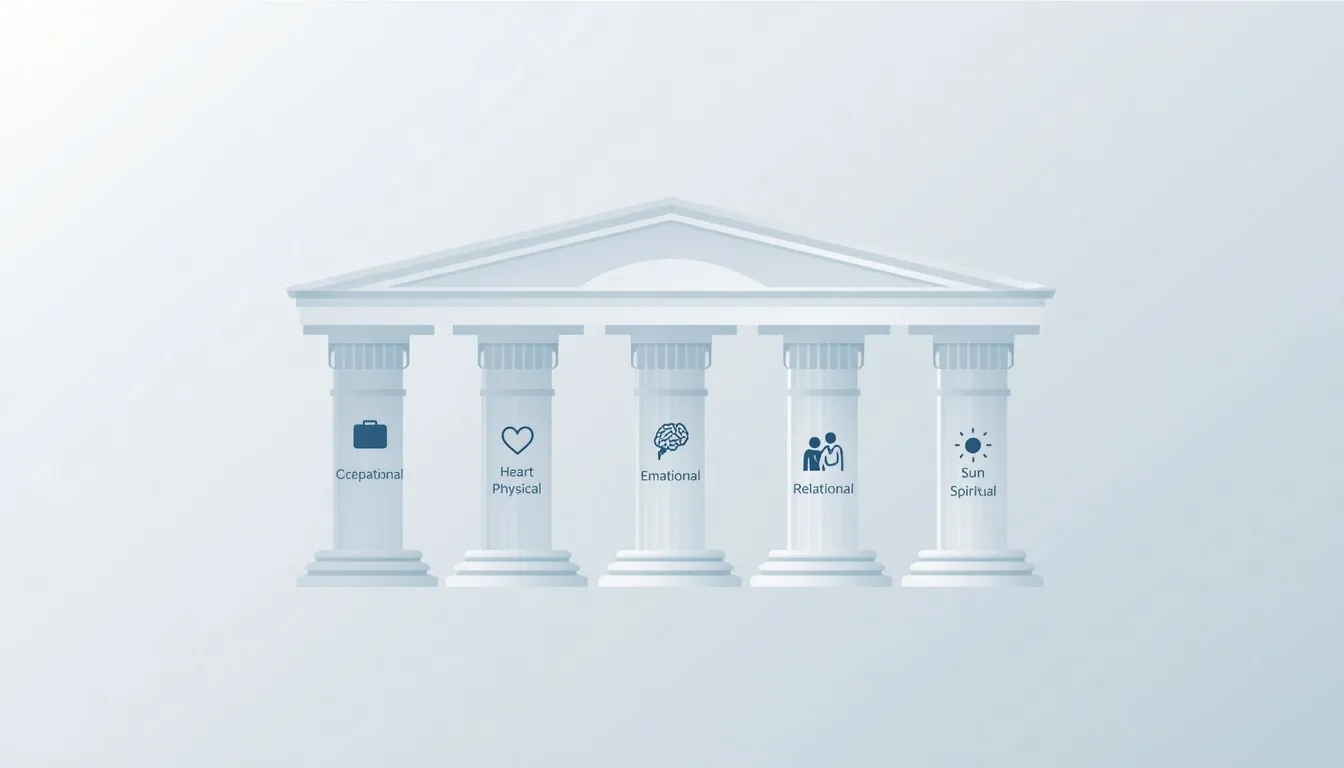 Five pillars of a balanced life diagram