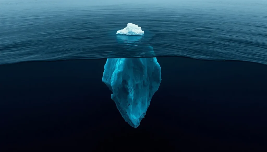Iceberg showing conscious and The Unconscious Mind