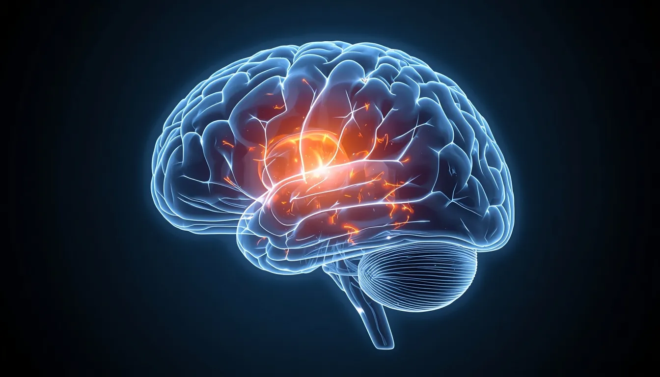 Brain scan showing hyperactive amygdala