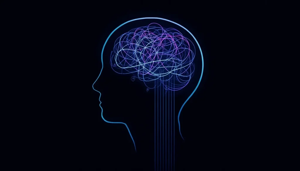 Overthinking disorder mental loop concept