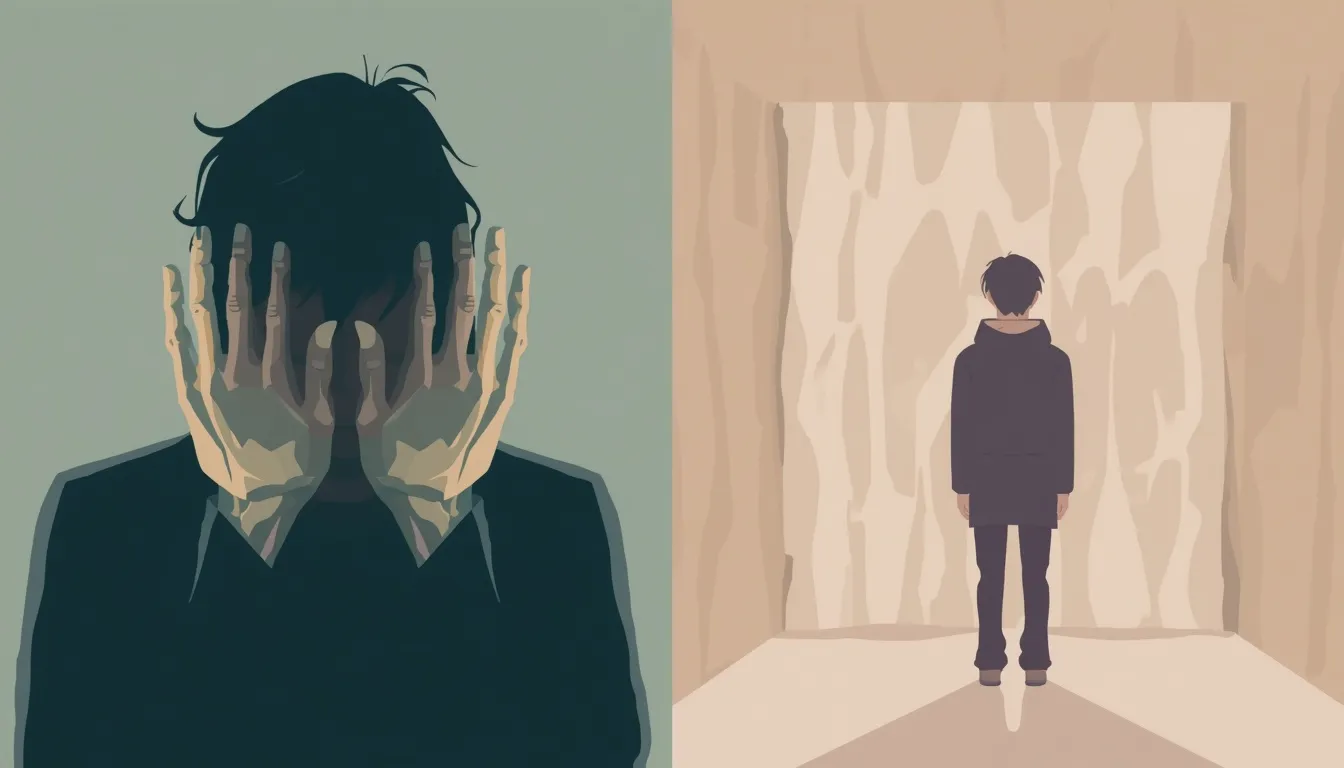 Graphic comparing depersonalization derealization