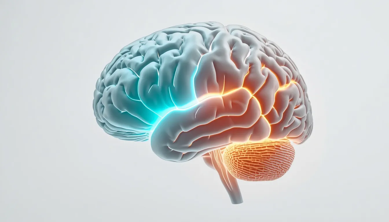 Prefrontal cortex and hippocampus brain map