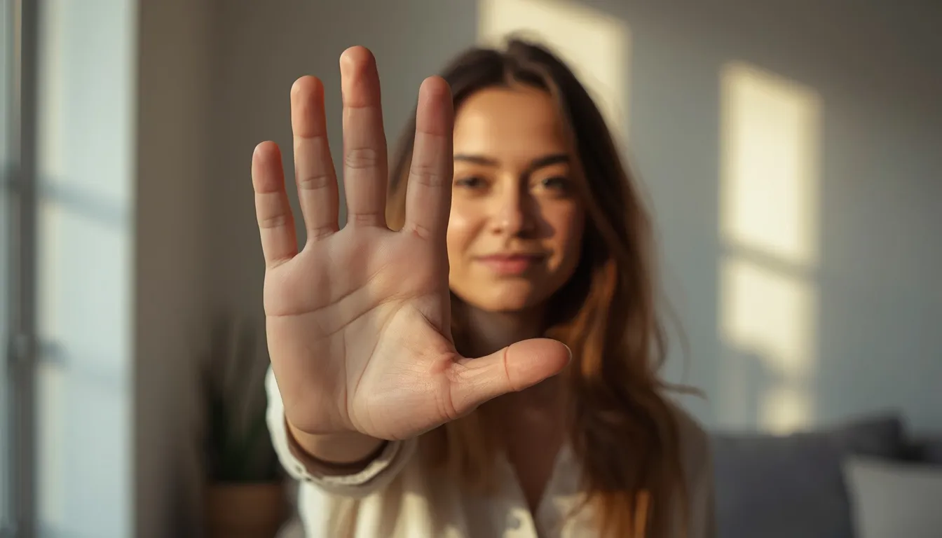 Person setting healthy boundaries confidently