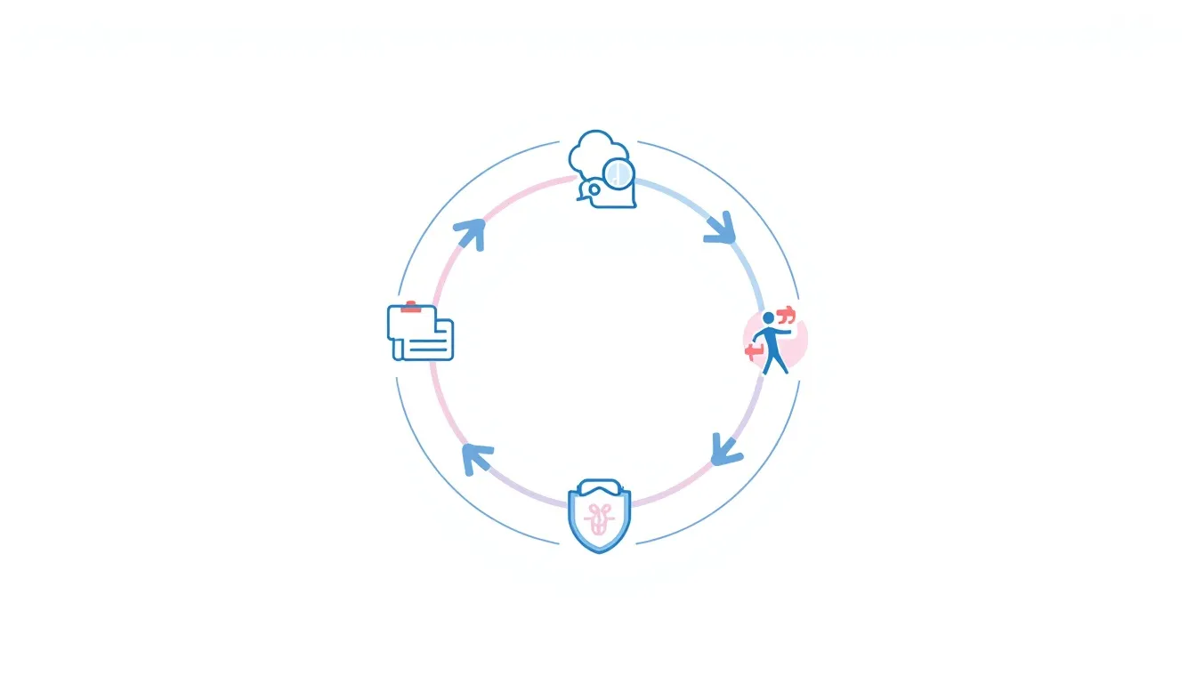 5-step circular chart for addiction recovery