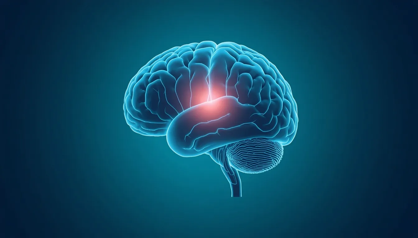 Brain illustration showing dopamine reward center