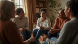 ADHD partner support group meeting in circle