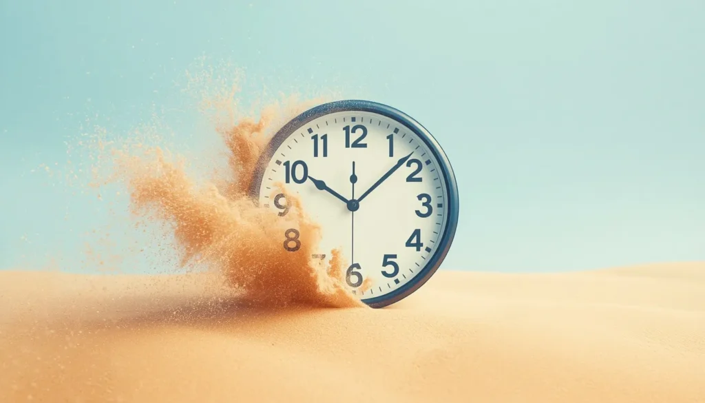 Time Blindness ADHD concept with fading clock