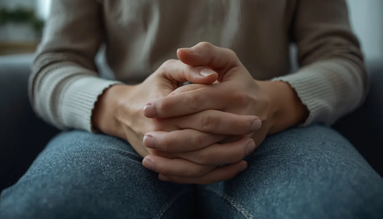 Hands demonstrating somatic grounding techniques