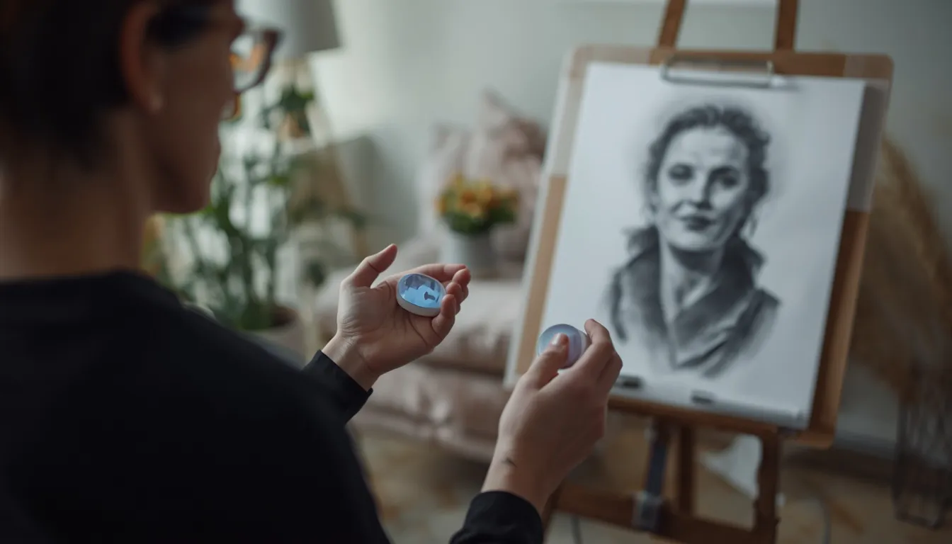 Adult client engaging in EMDR bilateral therapy