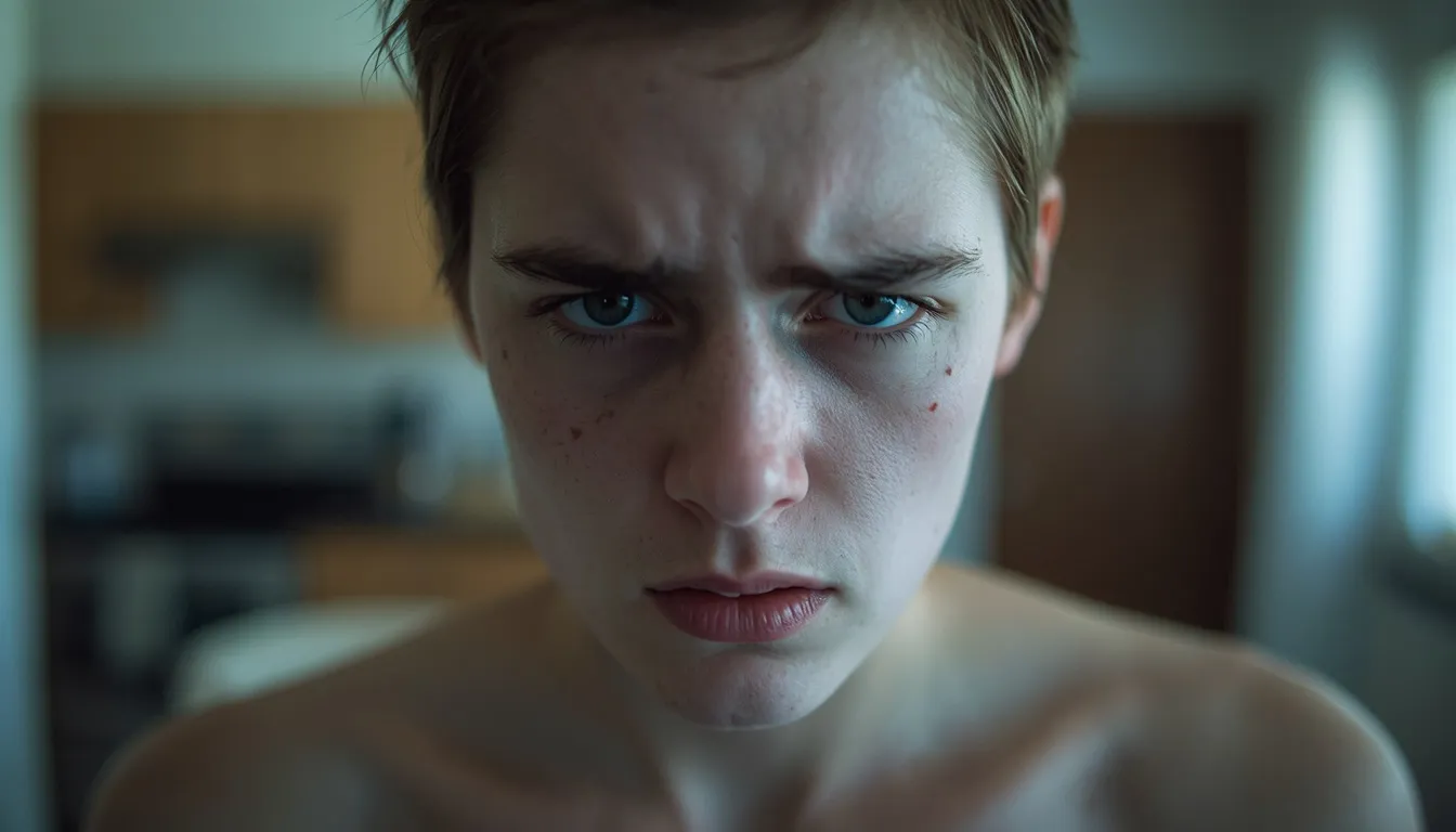 Person displaying the thousand-yard stare